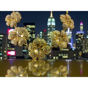Kate Spade New York Gold Flower Crystal Statement Necklace